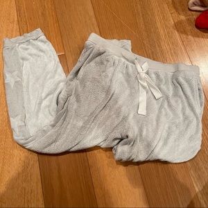 Room Service Light Grey Star terry Sweatpants size Medium EUC